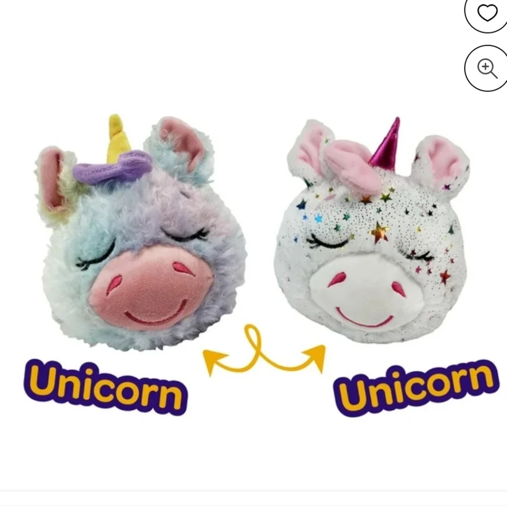 NWOT Happy Nappers FlipaZoo Unicorn  Plush Toy, Reversible, Sparkle/Rainbow
